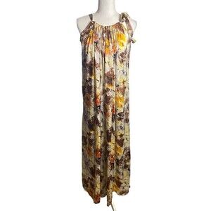 Young Threads New York City Halter Neck Maxi Dress Multicolor Size Small Floral